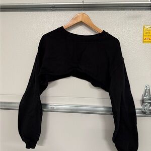 Joah Brown Black Cropped Hoodie